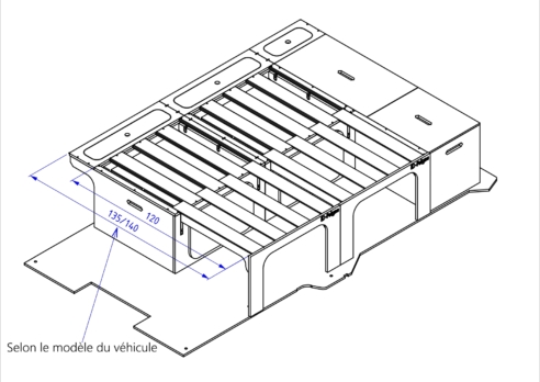 Dimensions ID-PEIGNE SL position maxi avant ouvert