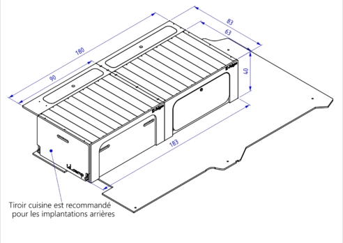 Dimensions maxi arrière ID-PEIGNE ML fermé